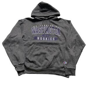 University of Washington Huskies Champion Grey Purple Hoodie Size Large